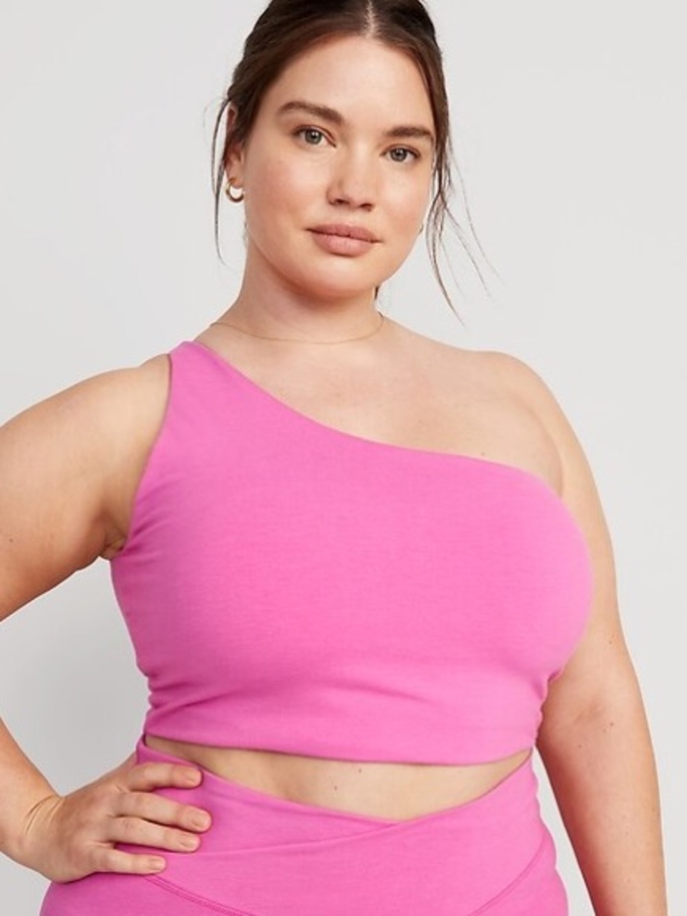 Old Navy Light Support PowerChill One Shoulder Longline Sports Bra